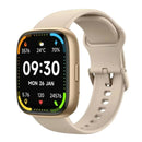 Relógio inteligente Wearzone Pulse bege com autonomia de 7 dias, à prova d'água e design elegante