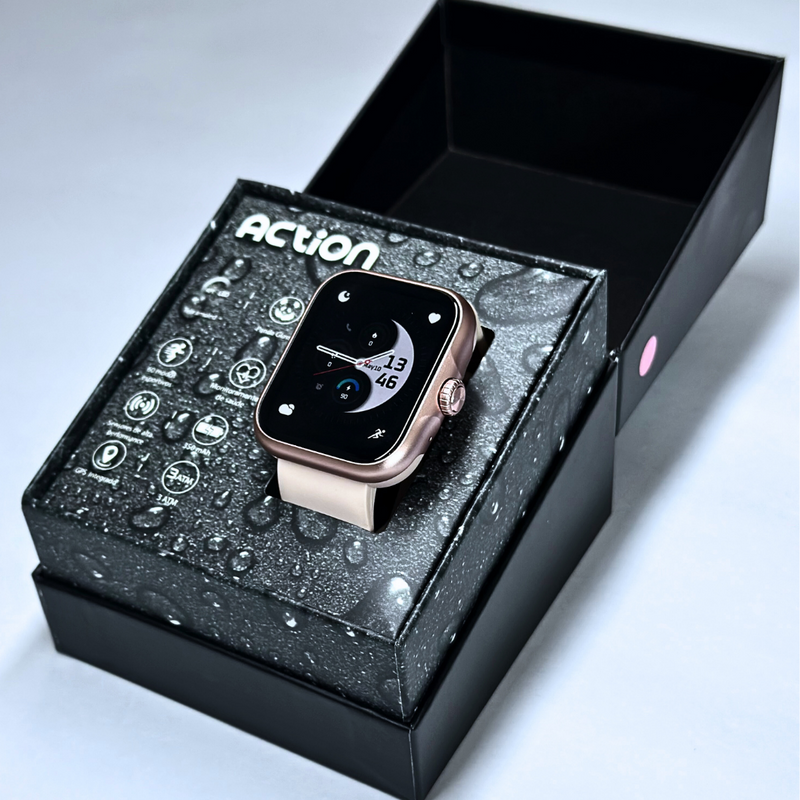 Smartwatch Action A Prova D'água Amoled Gps Integrado Strava Caixa Preto Pulseira Preto