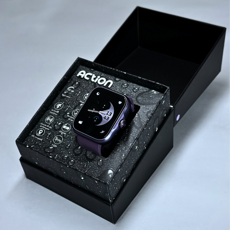 Smartwatch Action A Prova D'água Amoled Gps Integrado Strava Caixa Preto Pulseira Preto