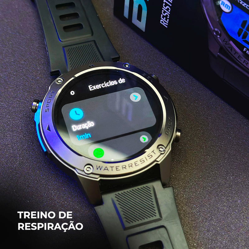relógio inteligente smartwatch Wearzone BRAVE a prova d'água ate 50 metros