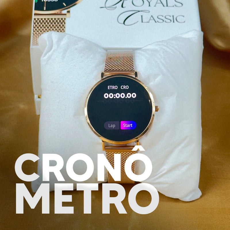 Smartwatch Royals Classic Vidro Gorilla Glass Amoled Luxo feminino
