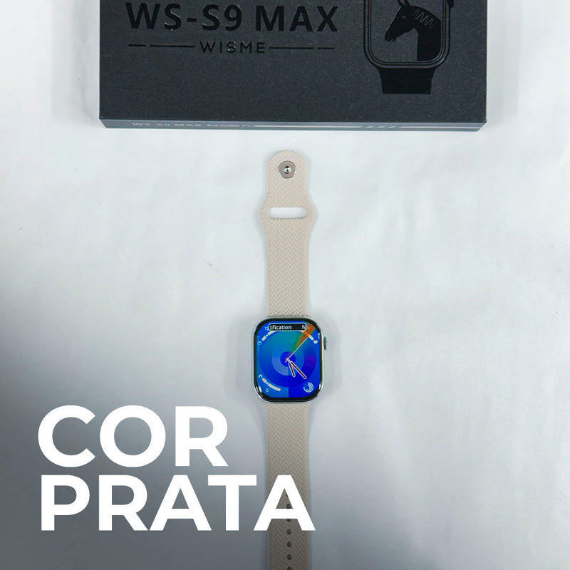 Relógio Inteligente WS-S9 MAX – Tela Full Touch, Notificações e Modos Esportivos