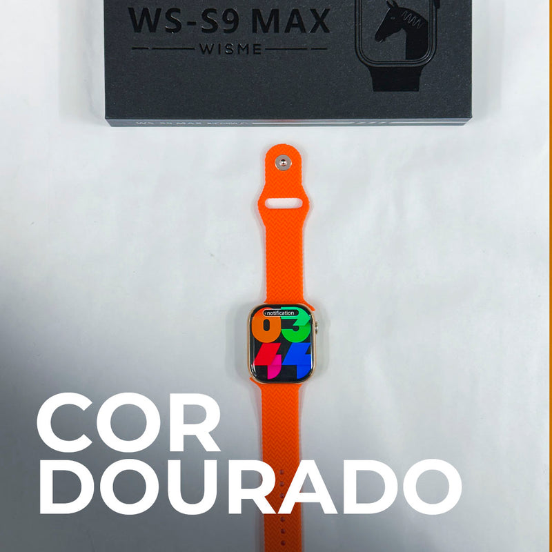 Relógio Inteligente WS-S9 MAX – Tela Full Touch, Notificações e Modos Esportivos