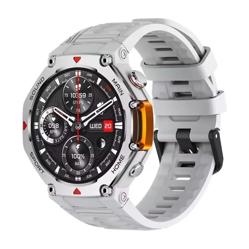 Microwear MA31 branco com caixa em liga de titânio e pulseira de silicone