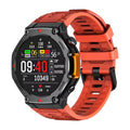 Smartwatch Microwear MA31 laranja com design robusto e pulseira de silicone