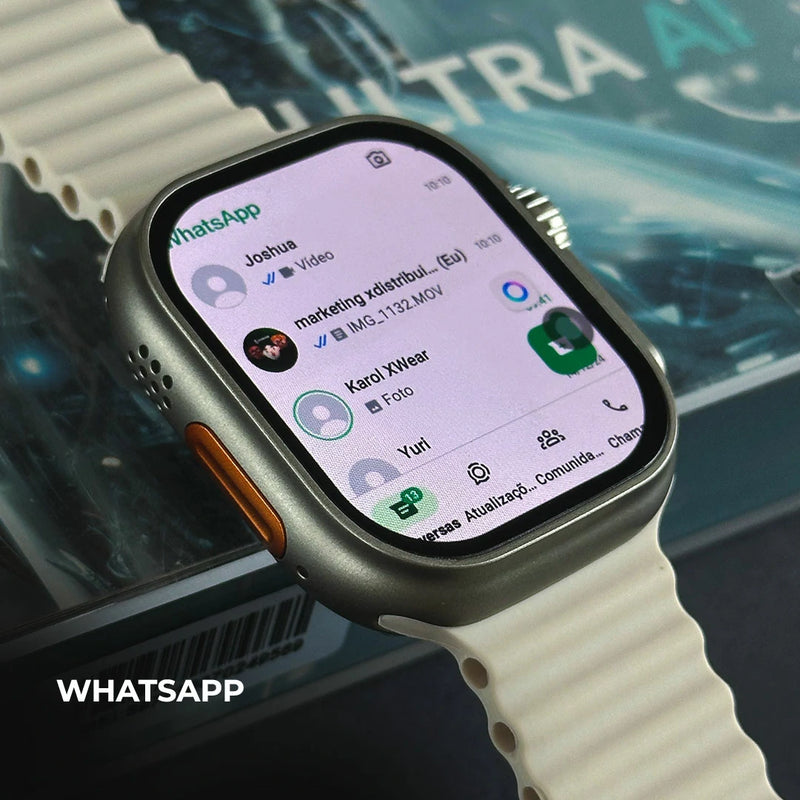 Smartwatch Microwear Ultra AI 3 – Kit com 4 Pulseiras
