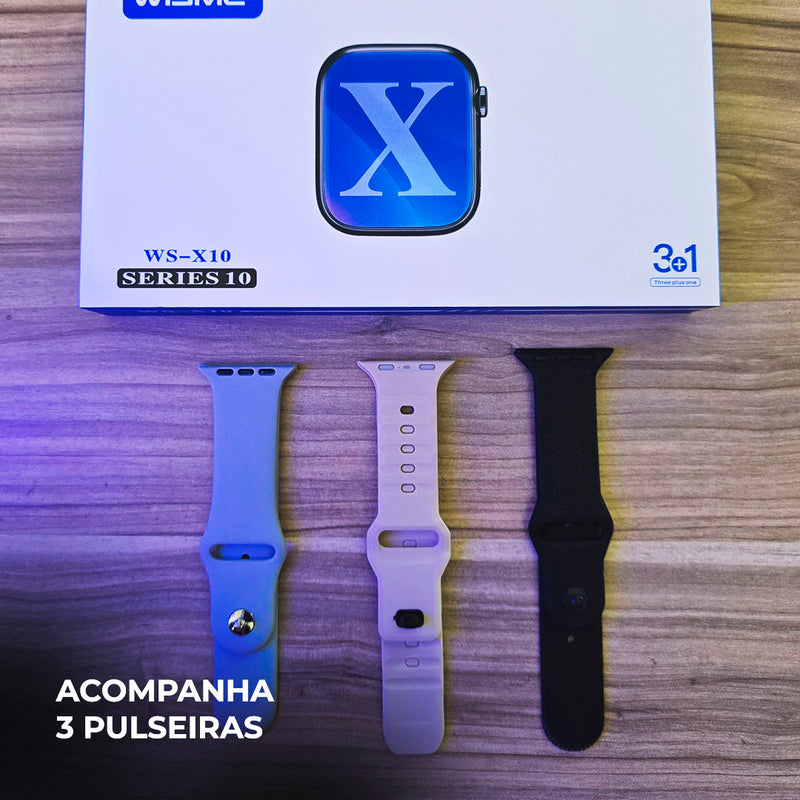 Relógio Smartwatch WS-X10 – Kit com Pulseiras Extras e Design Moderno