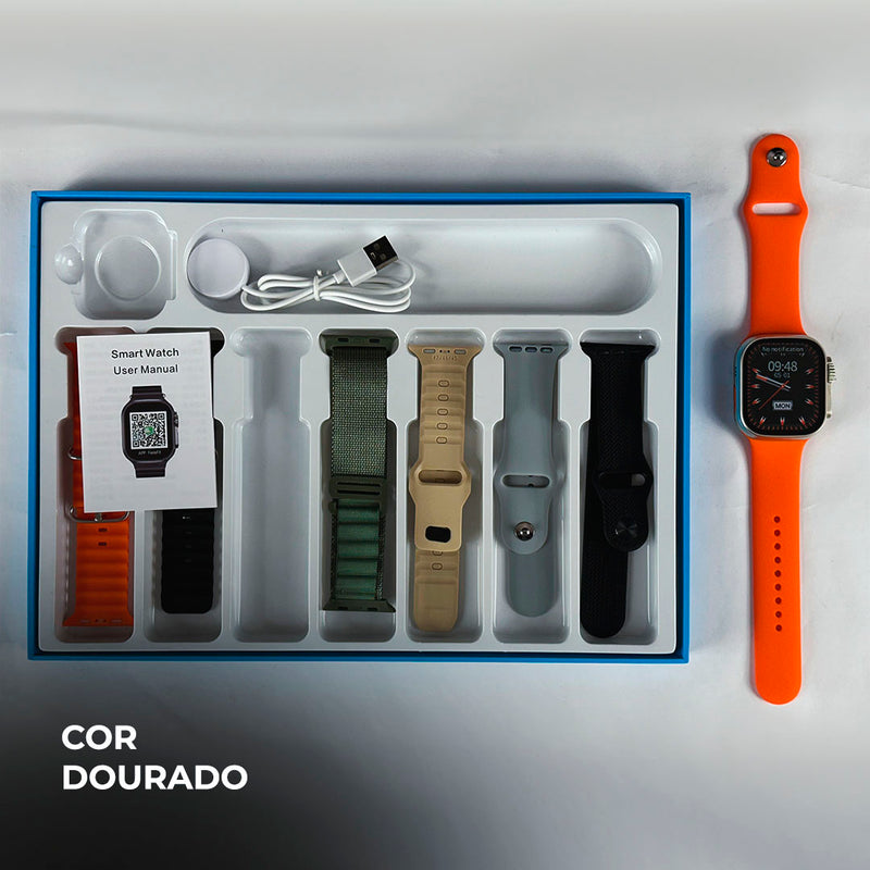 Smartwatch WS10-2 Ultra – Kit com 7 Pulseiras, Tela Full Touch