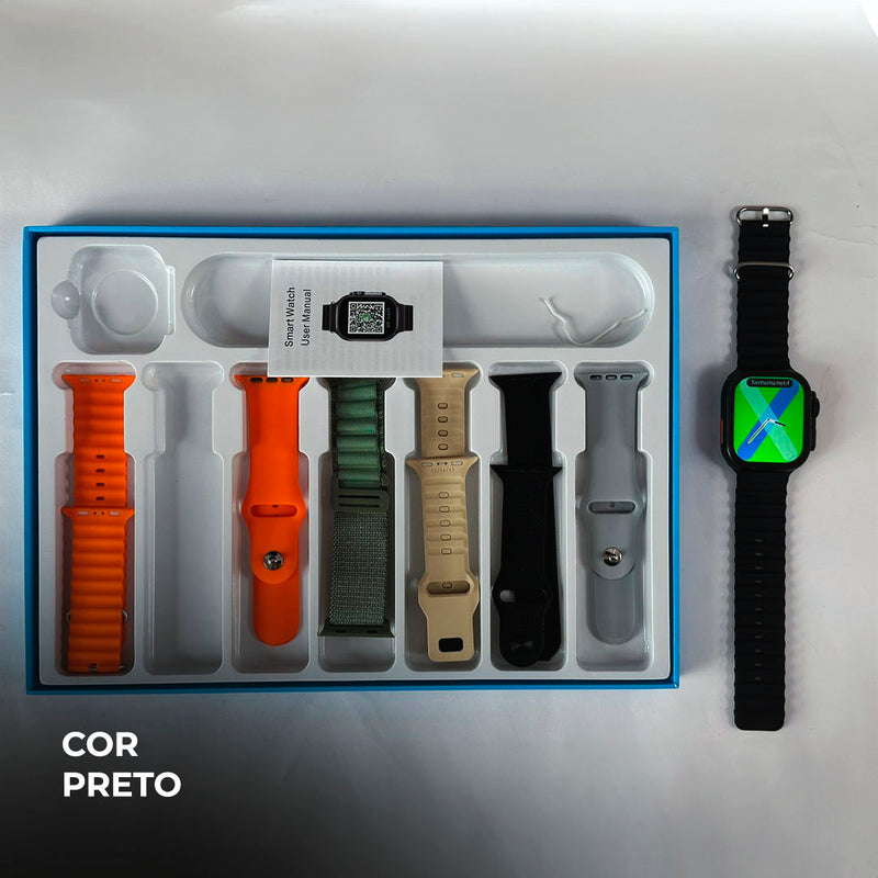 Smartwatch WS10-2 Ultra – Kit com 7 Pulseiras, Tela Full Touch