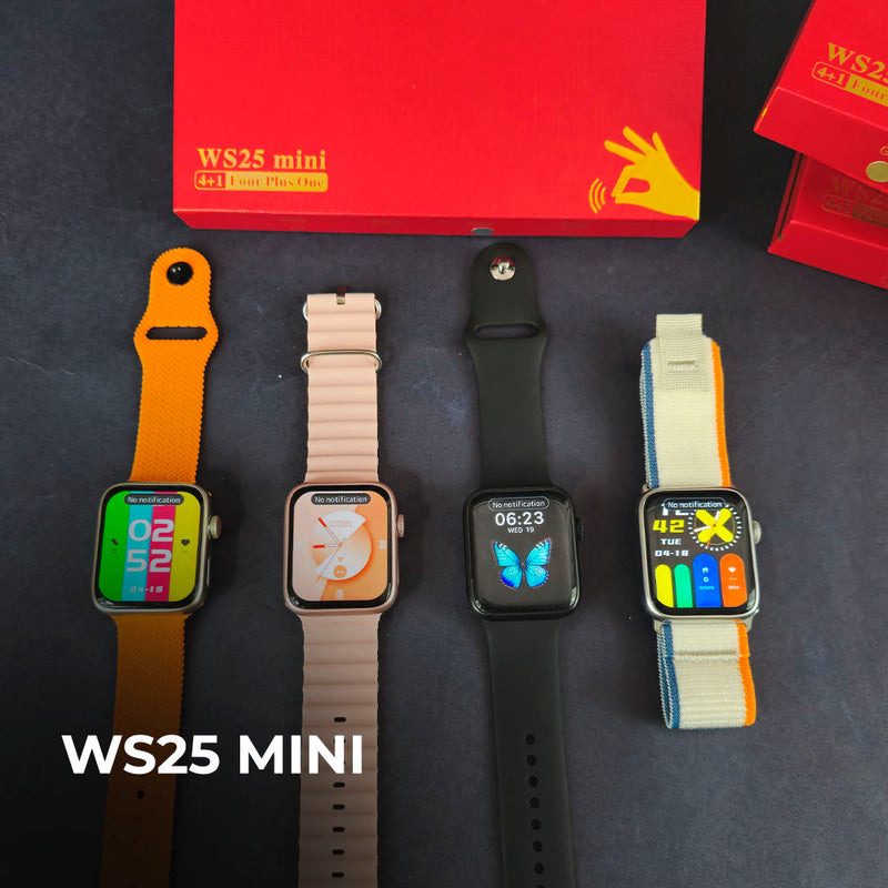 Relógio Smartwatch Inteligente WS25 Mini – Kit com 4 Pulseiras
