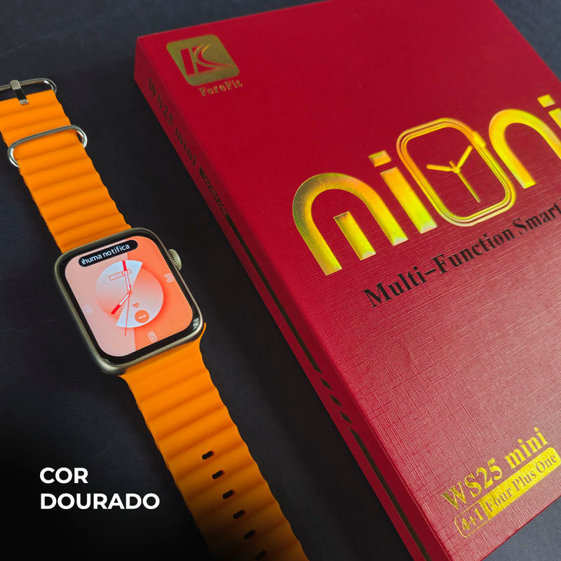 Relógio Smartwatch Inteligente WS25 Mini – Kit com 4 Pulseiras