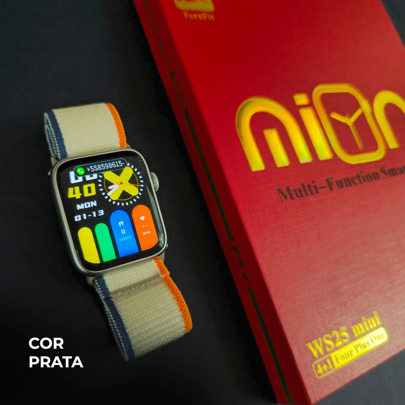 Relógio Smartwatch Inteligente WS25 Mini – Kit com 4 Pulseiras