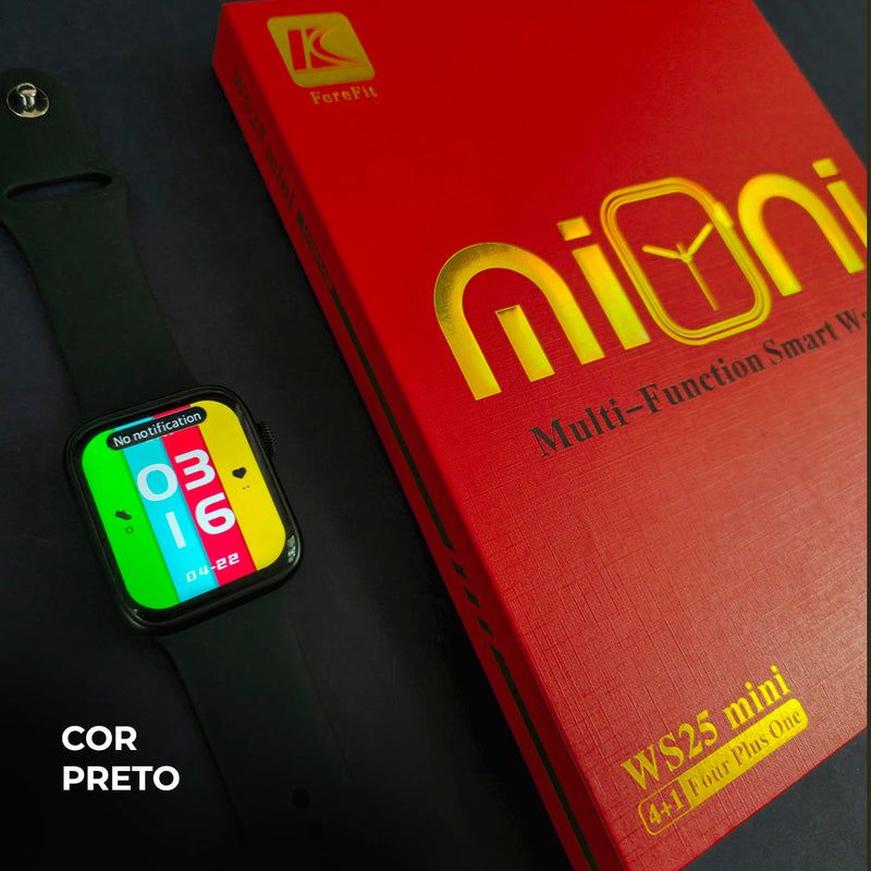 Relógio Smartwatch Inteligente WS25 Mini – Kit com 4 Pulseiras