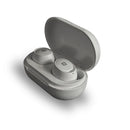 Estojo branco dos fones Zone Buds 01 aberto, mostrando os fones posicionados