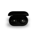 Fones de ouvido Zone Buds 01 pretos dentro do estojo de carregamento aberto