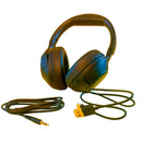 Headset Bluetooth Wearzone WZ08 preto acompanhado de cabos USB-C e P2