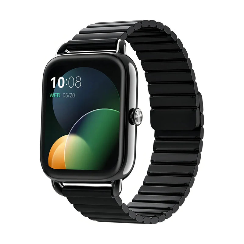 Haylou Smartwatch RS4 Plus preto com tela AMOLED 1.78 polegadas exibindo mostrador digital elegante