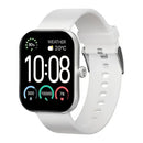 Relógio Smartwatch Haylou Watch S6 branco com tela TFT de 2.01 polegadas exibindo hora e dados de saúde