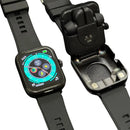Smartwatch N22 com fone de ouvido embutido exibindo tela colorida de atividades e saúde