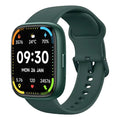Smartwatch Wearzone Pulse com pulseira verde, tela AMOLED, 7 dias de bateria e resistência à água